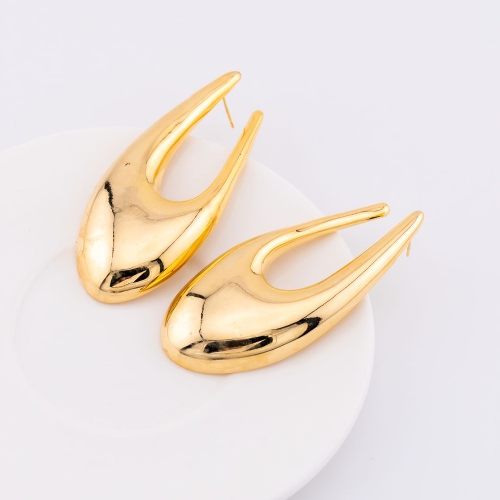 Aretes gota chunky baño 18k