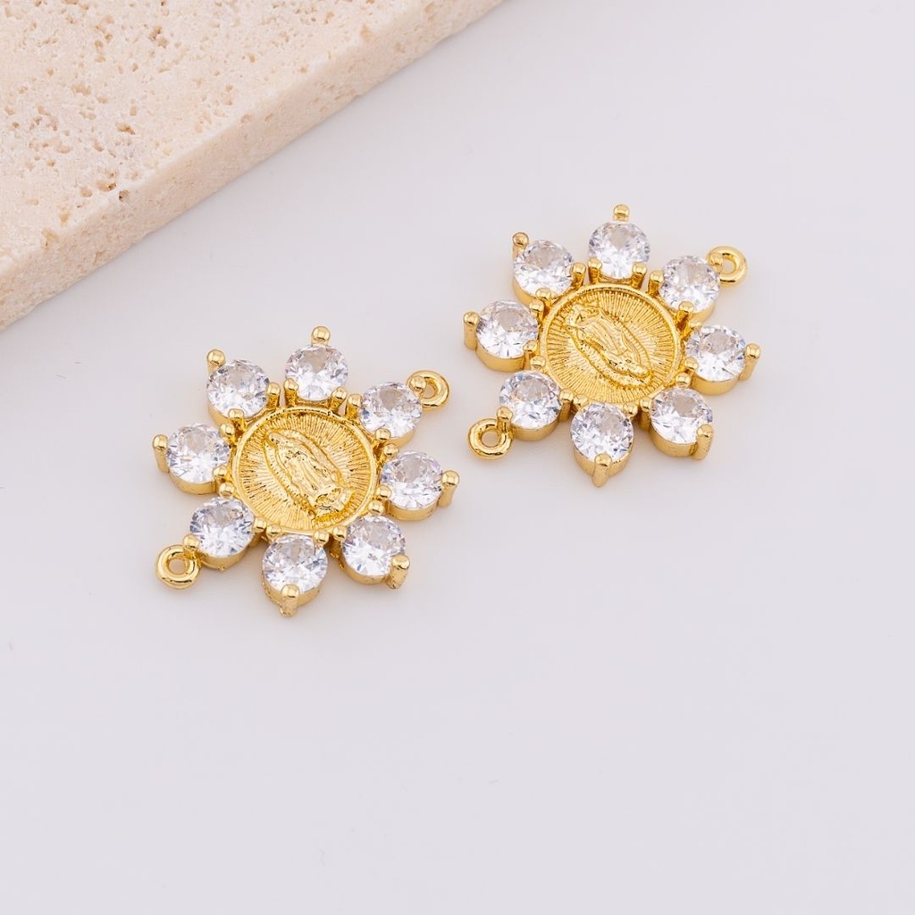 Enlace virgen micropave religioso con baño 18k