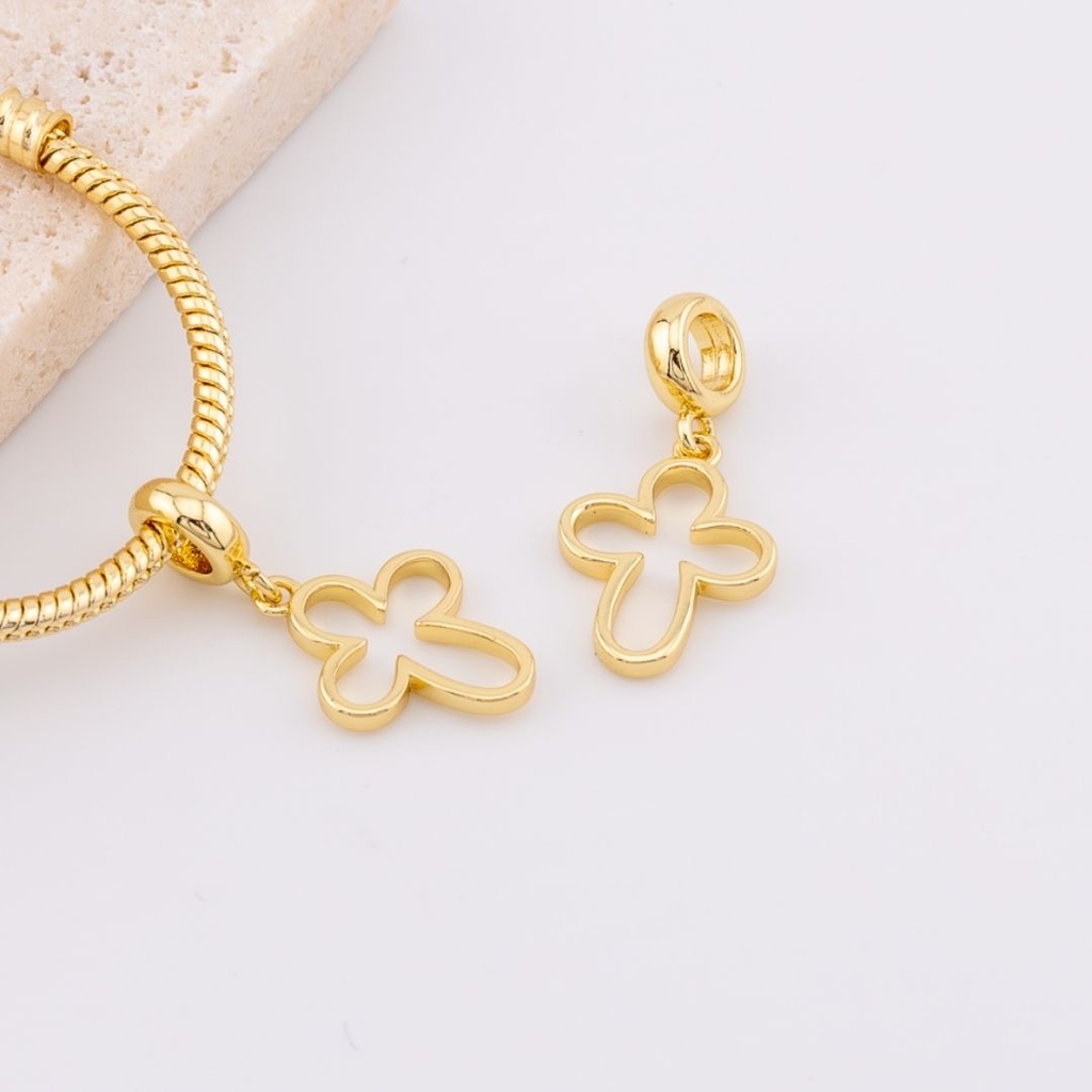 Dije charm CRUZ estilo pandora  baño de 18k