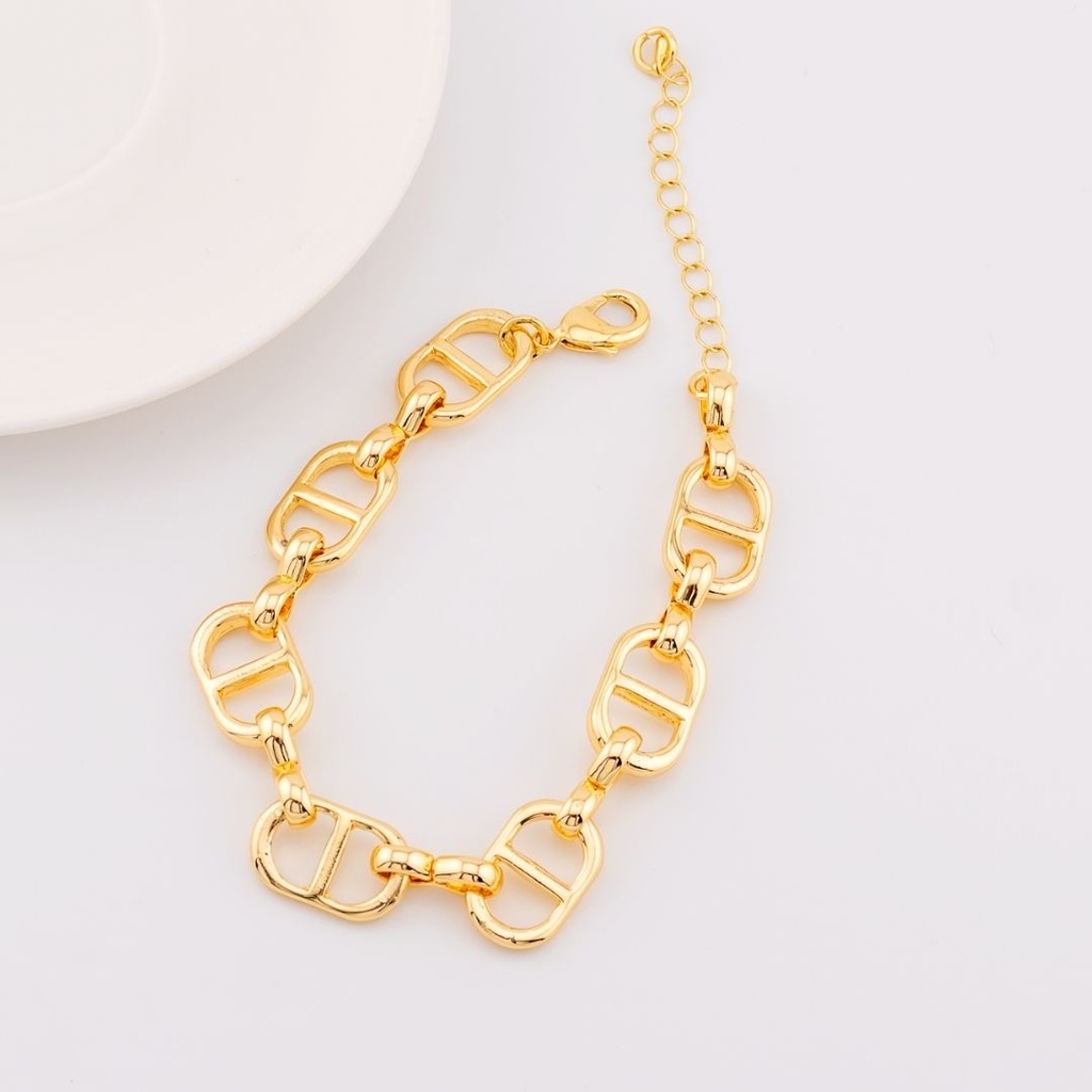 Pulsera eslabones baño 18k