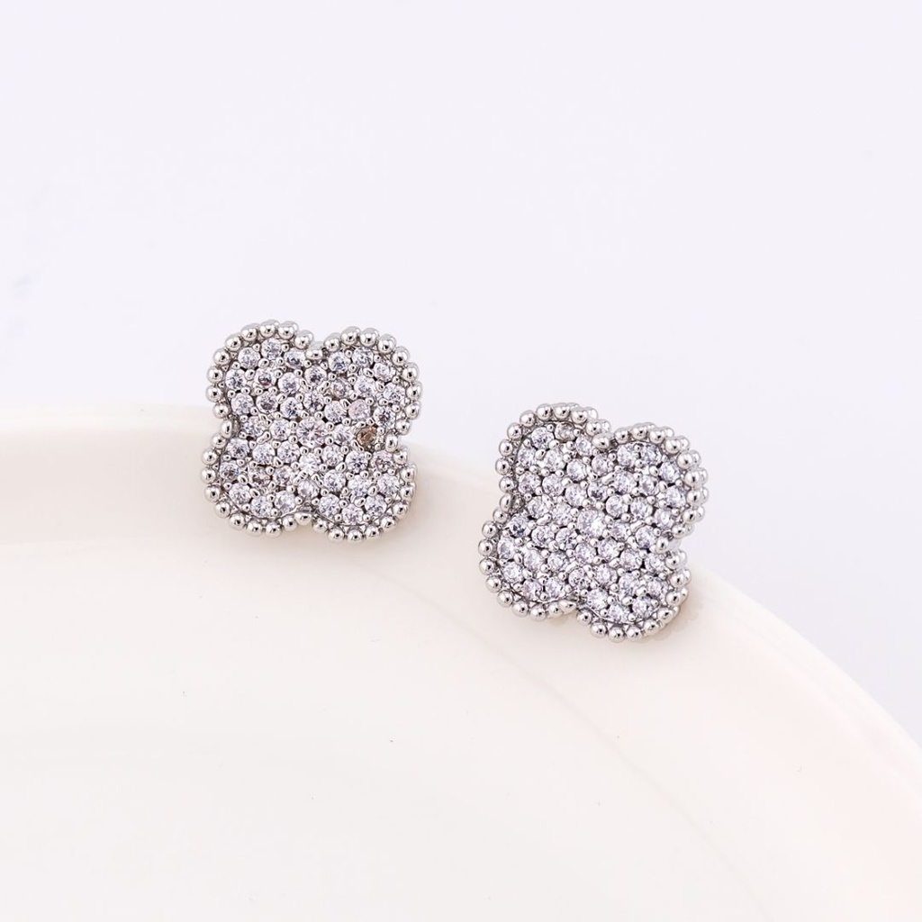 Aretes trebol BAÑO 18K