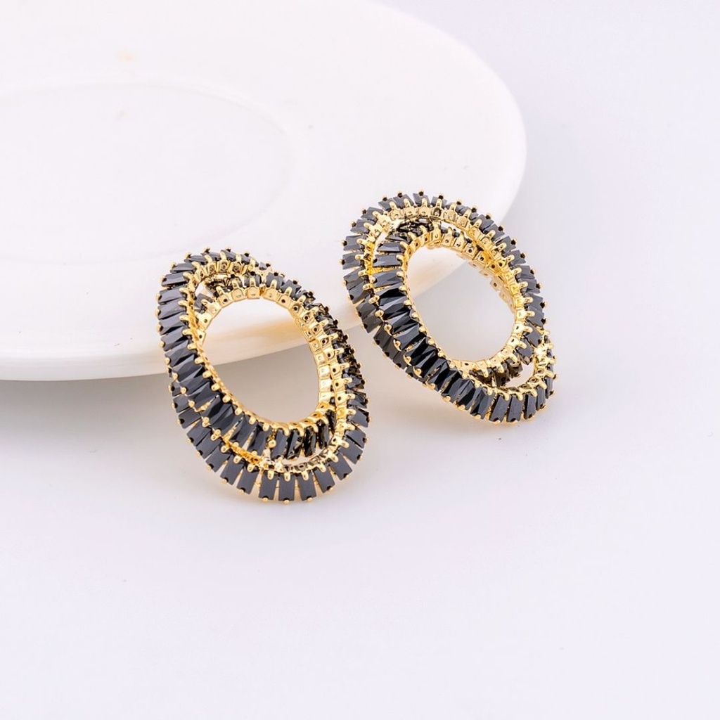 Aretes zirconia baño 18k