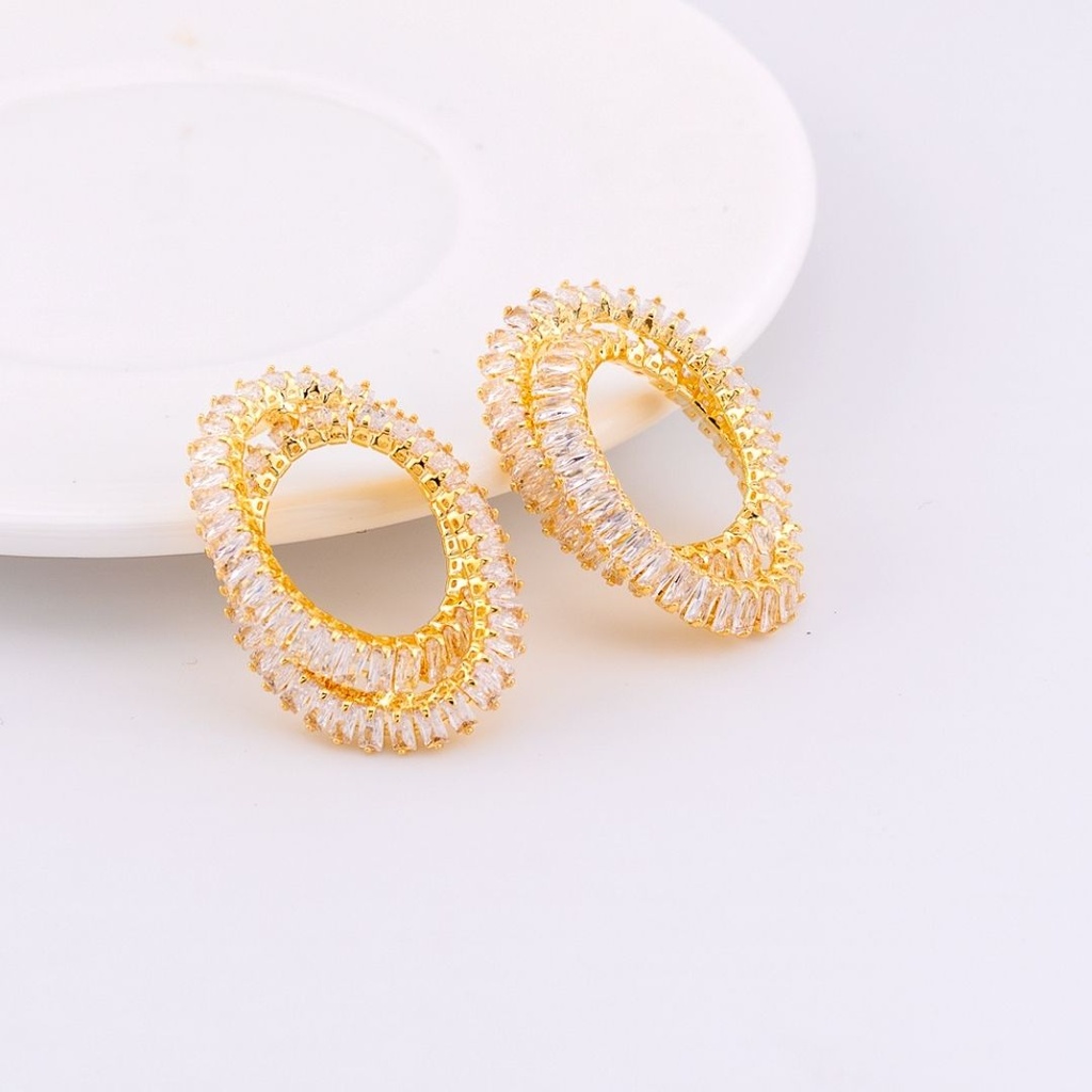 Aretes zirconia baño 18k