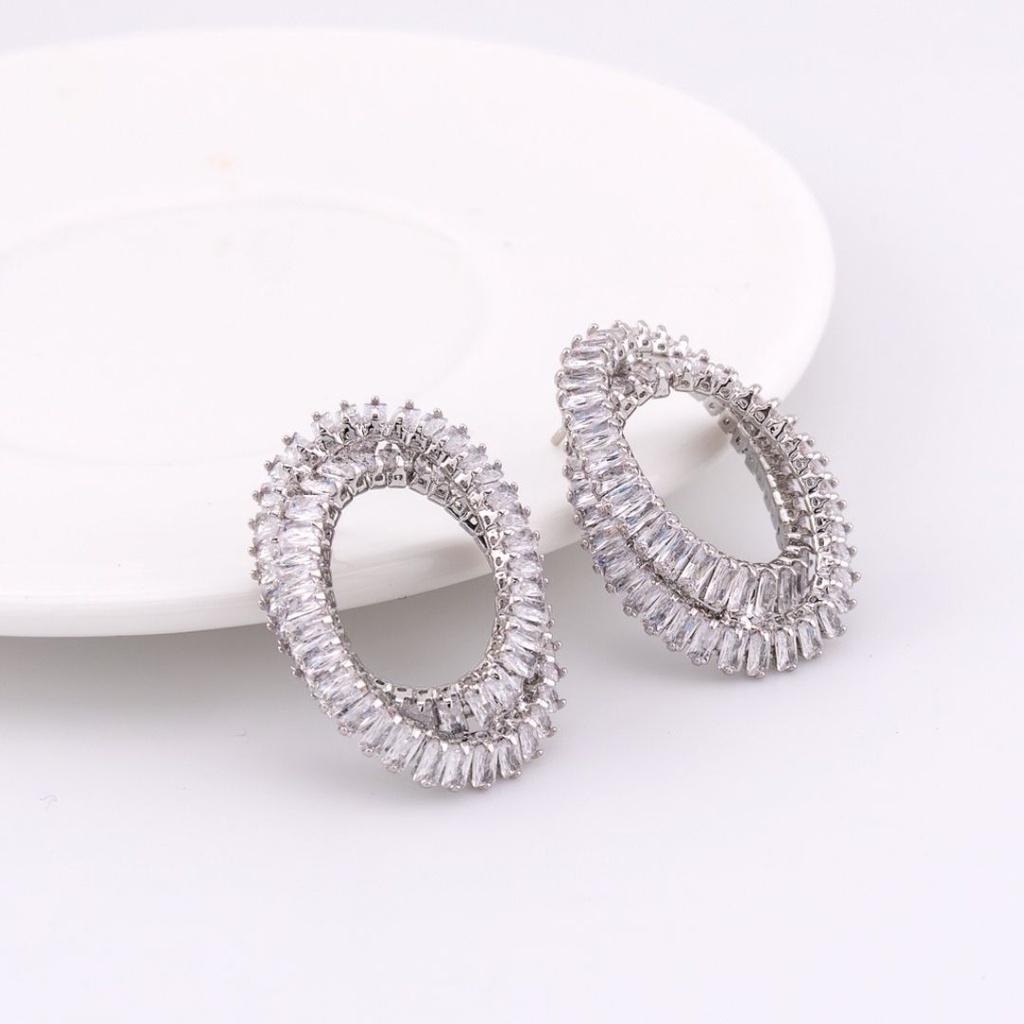 Aretes zirconia baño 18k