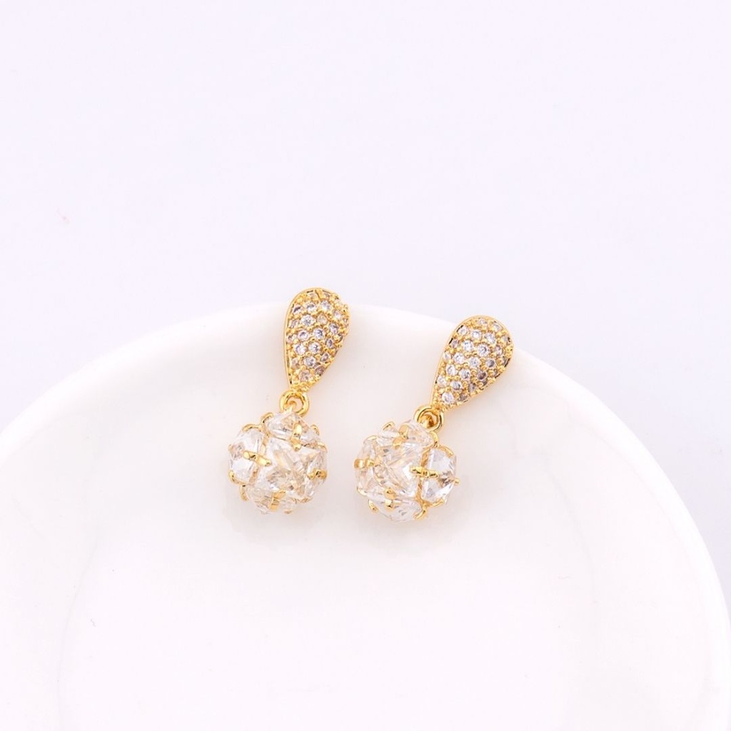 Aretes c hoops zirconia baño 18k