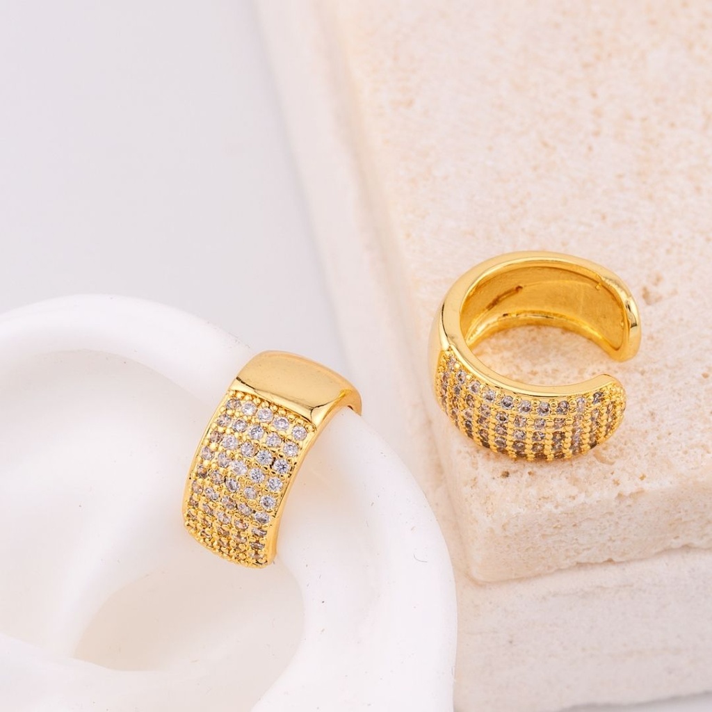 Aretes earcuff baño 18k
