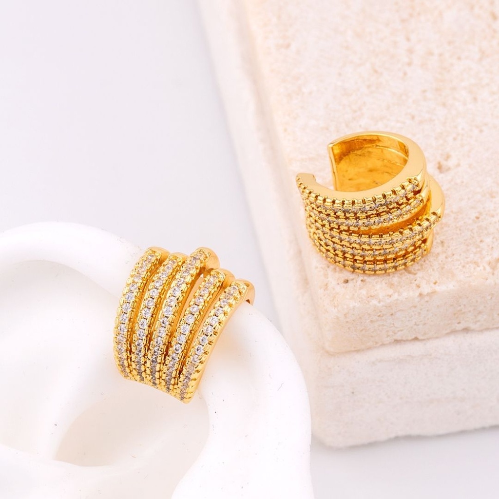 Aretes earcuff baño 18k