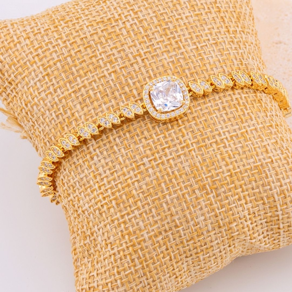 Pulsera con zirconias baño 18k
