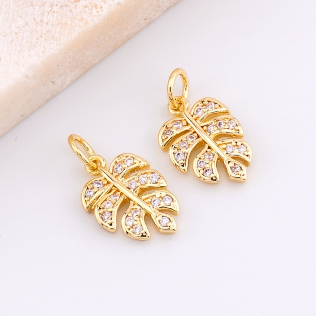 DIje mini en micropave hoja baño de 18k