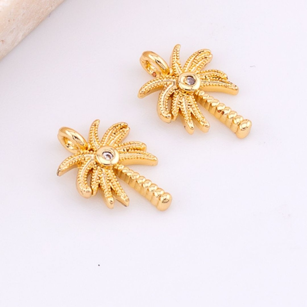 DIje mini en micropave palmera baño de 18k