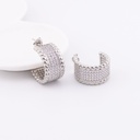 Aretes C hoops con zirconia plateado baño 18k
