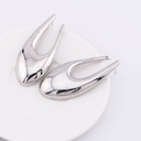 Aretes gota chunky plateado baño 18k