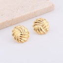 aretes  trenzados redondos baño 18k
