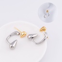 Aretes gota doble tono baño 18k