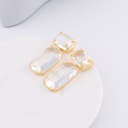 Aretes  colgantes con zirconias BAÑO 18K