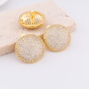 Aretes  redondo patente de presion zirconias BAÑO 18K