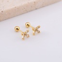Aretes CHONGO Piercing con bolita baño 18k