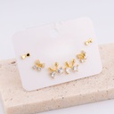 Set 3 pares de Aretes Piercing baño 18k