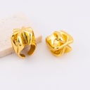Anillo chunky flor baño 18k