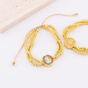 Pulsera ajustable bolitas  baño 18k esmaltado, San Benito