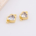 Enlace corazon con zirconia baño de 18k