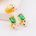 Aretes perla barroca natural con zirconias goldfilled patente omega