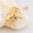 Brazalete ajustable chunky  corazon baño 18k