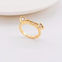 Anillo ajustable con zirconia flecha corazon baño 18k