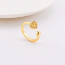 Anillo ajustable con zirconia f corazon baño 18k