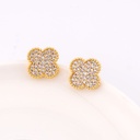 Aretes trebol BAÑO 18K