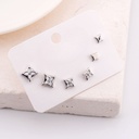 Set de 6 aretes piercing trebol baño 18k