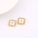 Enlace trebol madre perla  con micropave  baño 18k 