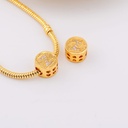 Dije charm estilo pandora con letras en micropave baño de 18k letra Z
