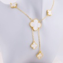 Collar trebol madre perla baño 18k.