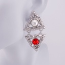 Aretes Colgantes con perlas y zirconia BAÑO 18K