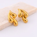 Aretes gotas en acero inoxidable baño 18k