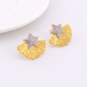Aretes ESTRELLA DOS TONOS zirconia baño 18k