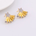 Aretes ESTRELLA DOS TONOS zirconia baño 18k