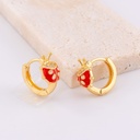 Aretes Huggies mariquita zirconia baño 18k