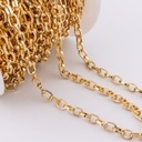 Cadena acero eslabones con diseño baño de 18k