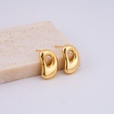 Aretes letras del abecedario baño 18k letra D