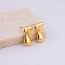Aretes letras del abecedario baño 18k letra F