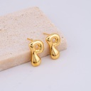 Aretes letras del abecedario baño 18k letra P