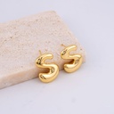 Aretes letras del abecedario baño 18k letra S