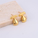 Aretes letras del abecedario baño 18k letra T