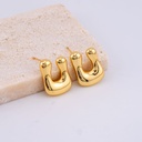 Aretes letras del abecedario baño 18k letra U