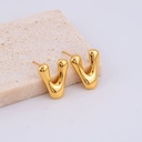 Aretes letras del abecedario baño 18k letra V