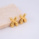 Aretes letras del abecedario baño 18k letra X