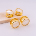 Aretes con madre perla baño 18k pin de plata