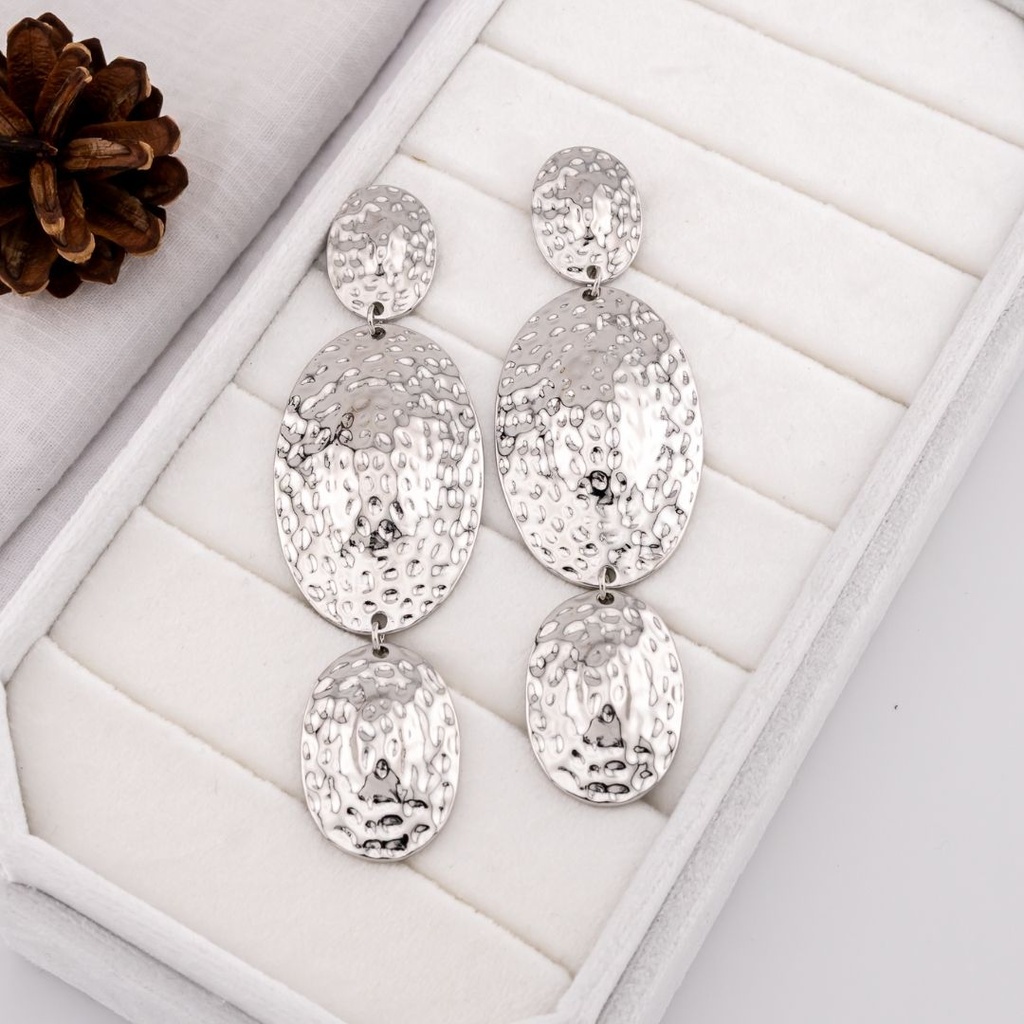 Aretes colgantes solidos baño 18k